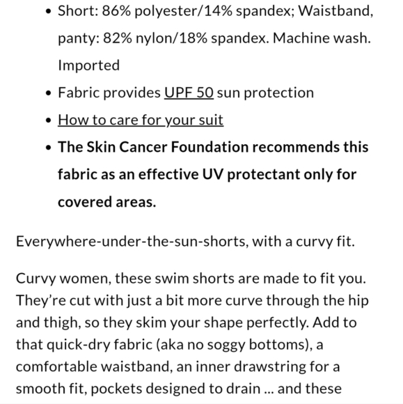 Lands' End Quick Dry Elastic Waist Swim Shorts with Panty Sz 8 NWOT - Picture 9 of 9